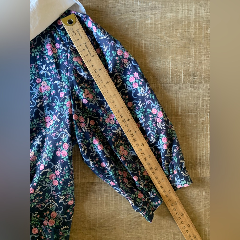 Eber San Francisco Vintage Cottagecore Dress M Floral Lace Collar Prairie USA - Picture 12 of 14